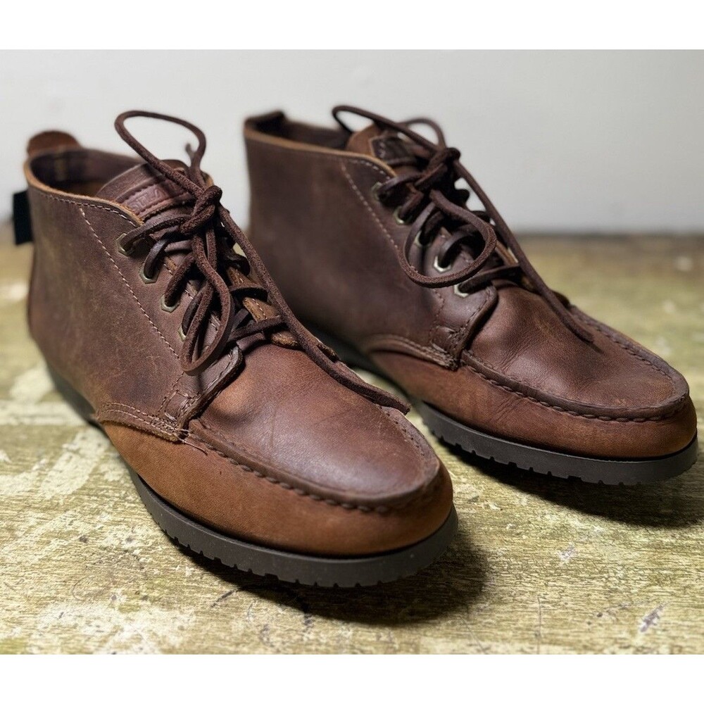 Made In USA Eastland Brown Leather Moc Toe Chukka Boots Women's Size US 10 M